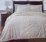 3 Pc Martha Stewart Chenille Medallion Twin Bedspread + Shams $280. Fixed Price $103.20.