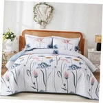 King Set Quilt FLORAL,3 Pieces Blue & Pink 104 90 Sapphire. Fixed Price $59.23.