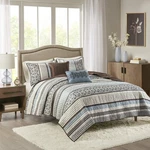 Madison Park Quilt Set Luxurious Jacquard Stripes Design - All Season, Coverl.... Fixed Price $140.05.