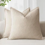 Foindtower Pack 2, Decorative Linen Soild Throw Pillow Covers Soft Accent Cus. Fixed Price $23.79.