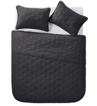 King 3PC Kaleidoscope Embossed Geometric Quilt Set Gray - Vcny Nwt. Fixed Price $39.94.