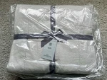 West Elm European Belgian Flax Linen King Blanket Quilt Light Gray Brand New. Fixed Price $290.00.