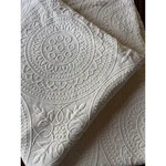 Vue By Ellery Vintage Off White Twin Cotton Coverlet Embossed Medallion Portugal. Fixed Price $128.00.