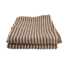Quince Home European Linen Stripe Sham SET-2 Terracotta/white Bedding King. Fixed Price $26.00.