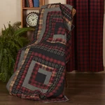 Rustic 70"X55" Throw Red Rod Pocket Patchwork Cumberland Cotton Decor Vhc Brands. Fixed Price $100.95.