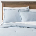 King Cotton Linen Chambray Comforter & Sham Set Blue - Threshold. Fixed Price $43.99.