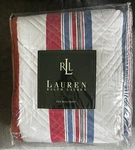 Vintage New Package Ralph Lauren Cotton American Summer Striped King Quilt. Fixed Price $249.99.