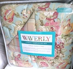 New Waverly Spring Bling Vapor 4 Piece Comforter Set Queen Bedskirt 2 Shams Rose. Fixed Price $199.97.