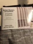 Better Homes And Gardens Gray Color Block Boucle Cotton/poly Shower Curtain. Fixed Price $17.88.