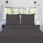 Silentnight Rv King 72X80 Dark Grey Solid 100 Egyptian Cotton Sateen Sheet Set. Fixed Price $112.05.
