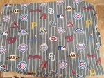 Pottery Barn Teen "national League Baseball Logos" Queen Flat Sheet. Fixed Price $24.99.