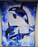 Killer Whale Orca Moonlight Ocean Water Queen Size Blanket Bedspread. Fixed Price $58.65.