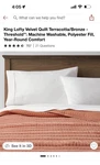 Threshold Velvet Solid Quilted Lightweight, Terracotta/bronze, King. Fixed Price $45.00.