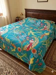 Indian Bird Printed Turquiose Cotton Kantha Quilt Blanket Throw Bedspreads. Fixed Price $69.72.