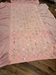 Vtg Cannon Monticello Pink Quilted Twin Bedspread Cathedral Window Cottagecore. Fixed Price $64.00.