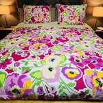 Tommy Hilfiger Somerville Full/queen Duvet Comforter + 2 Shams Pink Green Floral. Fixed Price $105.00.