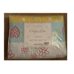 Cozy Line Home Fashions Twin 2-PIECE Set Hearts & Flowers Quilted. Fixed Price $40.64.