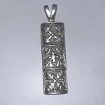 Sterling Silver Quilt Design Pendant (3.9G). Fixed Price $35.99.