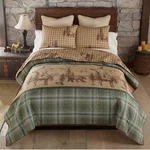 New Donna Sharp Spruce Trail Quilt Bedding Queen Set Bear Lodge Cabin Reversible. Fixed Price $149.99.