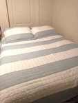 Lush Decor 3 Piece Quilt Set Reversible Full / Queen Cotton Blue White Stripe. Fixed Price $45.99.