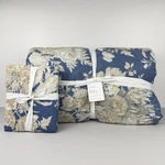 Pottery Barn Bethany Blue Floral Quilt Full/queen & Euro Sham Set Embroidered. Fixed Price $334.99.