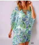 Tommy Bahama Sea Fronds Tunic Swim Coverup Lace-up Tropical Blue Green Coastal. Fixed Price $35.00.