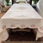 Charter Club King Ivory Embroidered Floral Design Quilted Hand Cottage. Fixed Price $145.00.