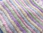 Pastel Rainbow Stripes Vtg Chenille Bedspread Fabric, 18" X 24" Quilt Material. Fixed Price $30.00.