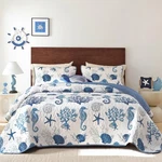 Djoymock Coastal King Size Set 3 Pcs, Summer Blue Beach Theme With. Fixed Price $88.20.