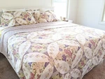Dada Bedding Cozy Cottage Garden Mauve Purple Roses Floral Quilted Bedspread Set. Fixed Price $39.90.