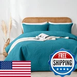 Oarage Twin Quilt Bedding Set Teal Soft Lightweight Bedspread Leaf Pattern Micro. Fixed Price $38.02.