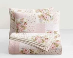 Pre-washed Cotton Quilt Set Rosy Pink Chic Floral Bedding Coverlet. Fixed Price $64.99.