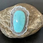Xl Adjustable Blue Kingman Turquoise Navajo Sterling Silver Ring Size 7 19963. Fixed Price $599.98.