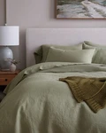 Quince Full/queen European Linen Duvet Cover Set Willowleaf $194 Msrp. Fixed Price $78.00.