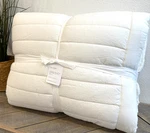 Pottery Barn European Flax Linen Channel Stitch F/q Quilt + 1 Sham White. Fixed Price $199.00.