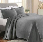 Superior Bedspread, Jacquard Matelasse Paisley Cotton, King, Grey, 3 Pieces. Fixed Price $107.79.