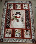 Homemade Snowmen Large Throw/ Lap Quilt. Fixed Price $100.00.