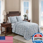 Tommy Bahama - Queen Quilt Set Reversible Cotton Bedding Matching Sham Super. Fixed Price $107.98.