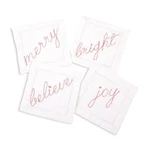 8 Oak Lane Cotton Embroidered Candy Cane Cocktail Napkins, Set Of 4, White. Fixed Price $18.90.