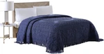 Beatrice Home Fashions Medallion Chenille Bedspread, King, Navy. Fixed Price $80.79.