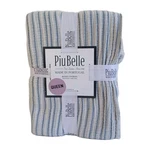 Piubelle Portugal Queen Coverlet Quilt, 88" X 94", Cotton, Blue Stripe & Fringe. Fixed Price $90.00.