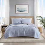 Nautica - Queen Quilt Set, Reversible Cotton Bedding With Matching Shams, Med.... Fixed Price $89.80.