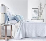 Hotel Collection Lagoon 400 Thread Count Pima Cotton Full/queen Coverlet Blue. Fixed Price $55.00.