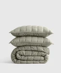 Nwt Quince European Linen Box Quilt Set King / Cal Willowleaf Msrp $234. Fixed Price $149.99.