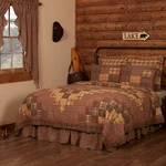 Prescott Queen Block Patchwork Quilt Country Cabin Lodge Primitive Natural Vhc. Fixed Price $153.81.
