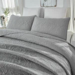 Brandream Queen Size Set Cotton Luxury Quilted Bedding Gray Damask. Fixed Price $192.73.