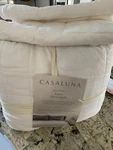 King Heavyweight Linen Blend Quilt - CASALUNA+2 Shams ,white. Fixed Price $130.00.