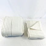 Quince Channel Stitch 100% Organic Cotton Coverlet Set Undyed King/cal. Fixed Price $129.99.