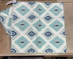 Wilshire Collections Set Of 2 Aqua Geometric Pillow Covers 18X18 Nwt. Fixed Price $26.00.