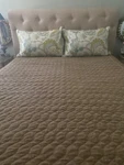 Gorgeous Bella Notte Quilted Coverlet Comforter Queen Neutral Mocha Brown Euc. Fixed Price $249.99.